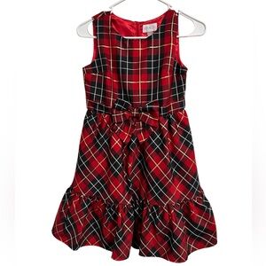 Place Red Black Plaid Bow Dress